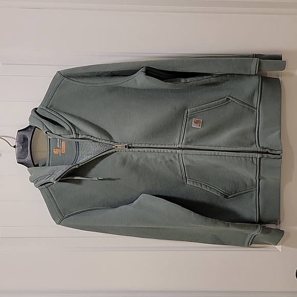 Carhartt Sage Green Full-Zip Hoodie Size 1X (16/18) - Picture 9 of 10